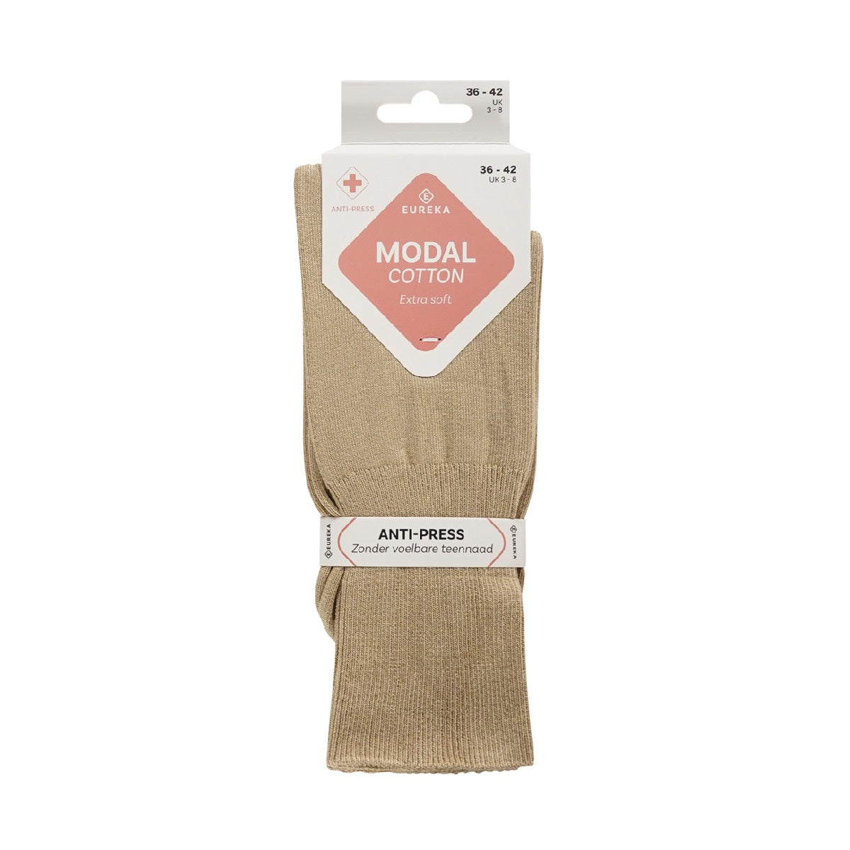 Damessokken met losse boord modaal Eureka - Bamboowear.nl