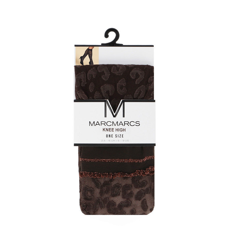 30 Denier kniekous met luipaard print Tule Leopard - Sokkentopper.nl