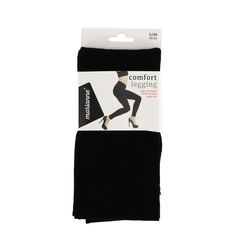 Zwarte thermo legging van marianne, warme winter legging met fleece