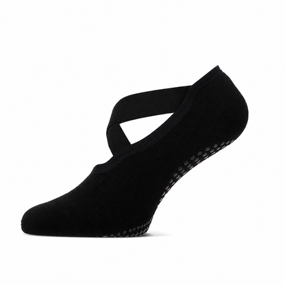 Sokken voor yoga en pilates van Basset, footies met antislip in het zwart