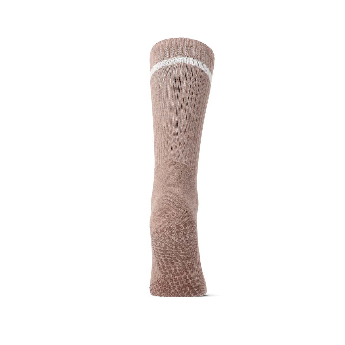 Anti slip sokken voor yoga en pilates met strepen van Basset, beige tinten grip sokken voor sport