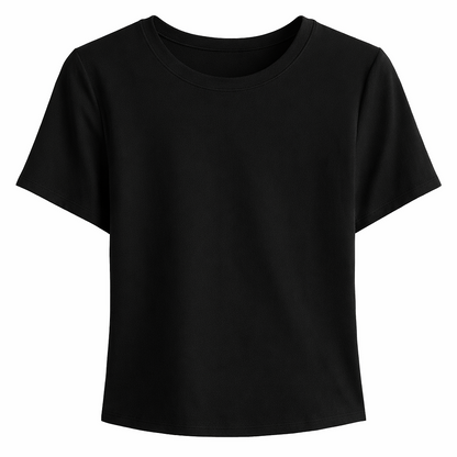 Dames sportshirt voor yoga en pilates van Basset, goeie kwaliteit sportshirts voor dames in het zwart