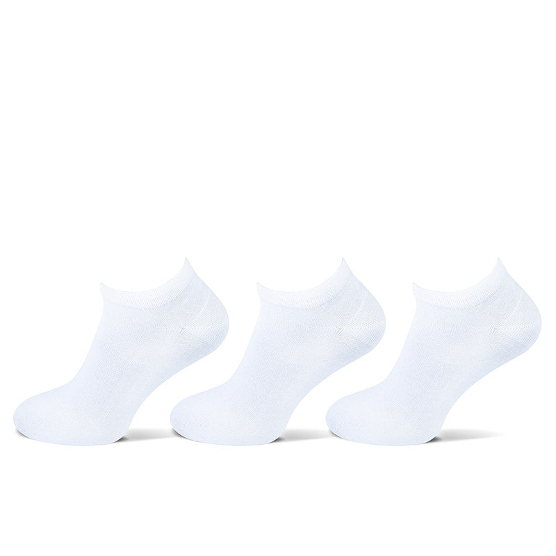 Witte heren enkelsokken van Teckel, sneakersokken zonder naad