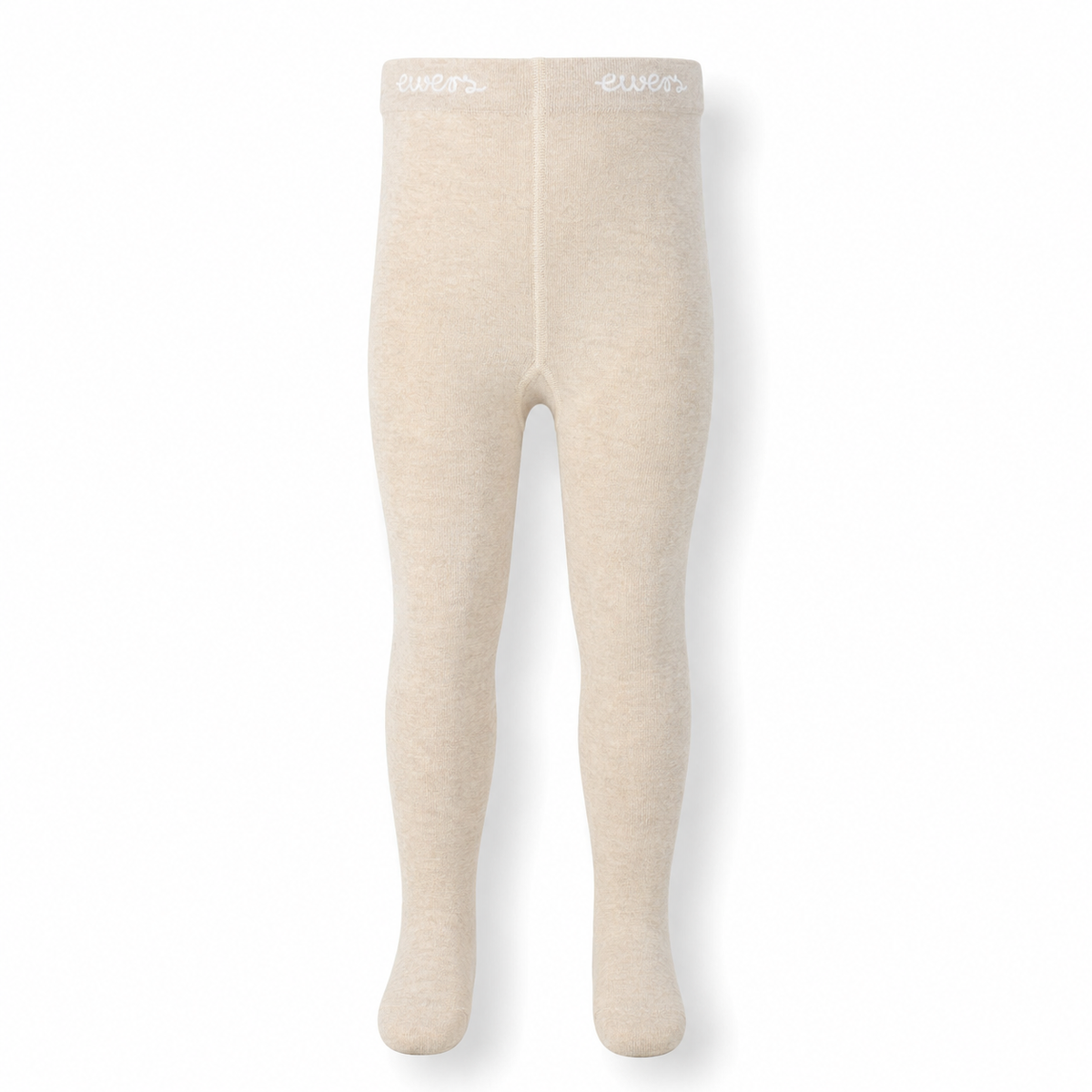 Licht beige katoenen kindermaillot van Ewers, met extra elastiek rond de wreef