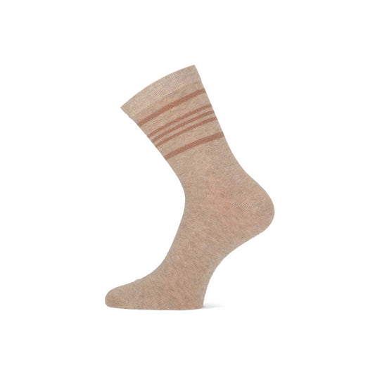 Fun sokken voor dames naturel mix van Teckel, beige katoenen sokken met streep