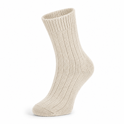 Lamswollen sokken voor dames in beige, warme en zachte sokken die niet knellen