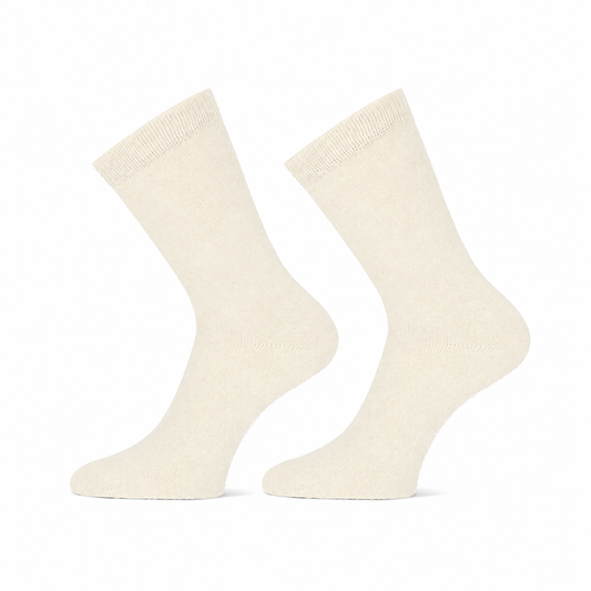 Ecru damessokken met wol van teckel, gebroken witte of creme witten voordelige wollen damessokken