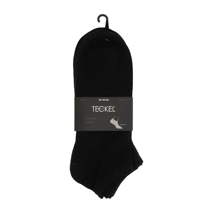 Zwarte heren enkelsokken van Teckel, comfortabele enkelsokken voor heren