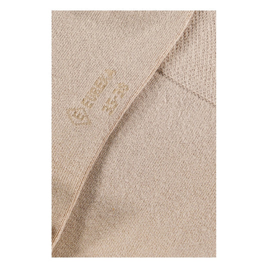 Detail van beige Eureka bamboesokken met dunne luchtige stof en naadloze afwerking voor dagelijks comfort