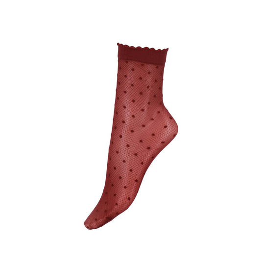 bordo rode pantysokken met stippen van Marcmarcs, Lage Pantysokjes met print