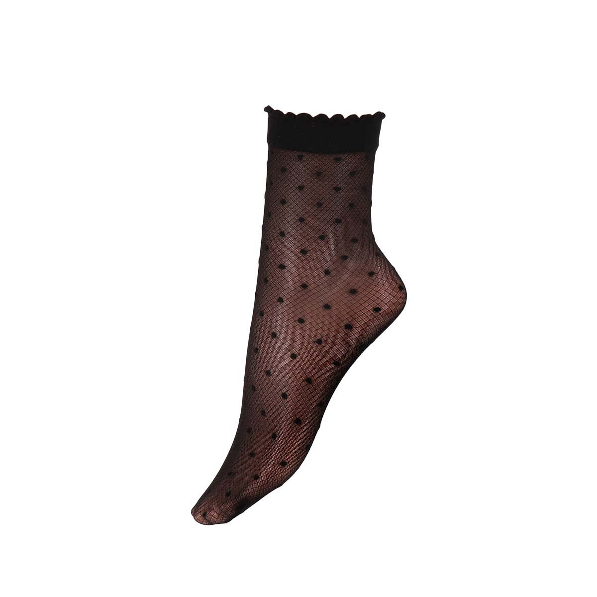 Zwarte pantysokken met stippen van Marcmarcs, mooie en leuke bewerkte pantysokjes