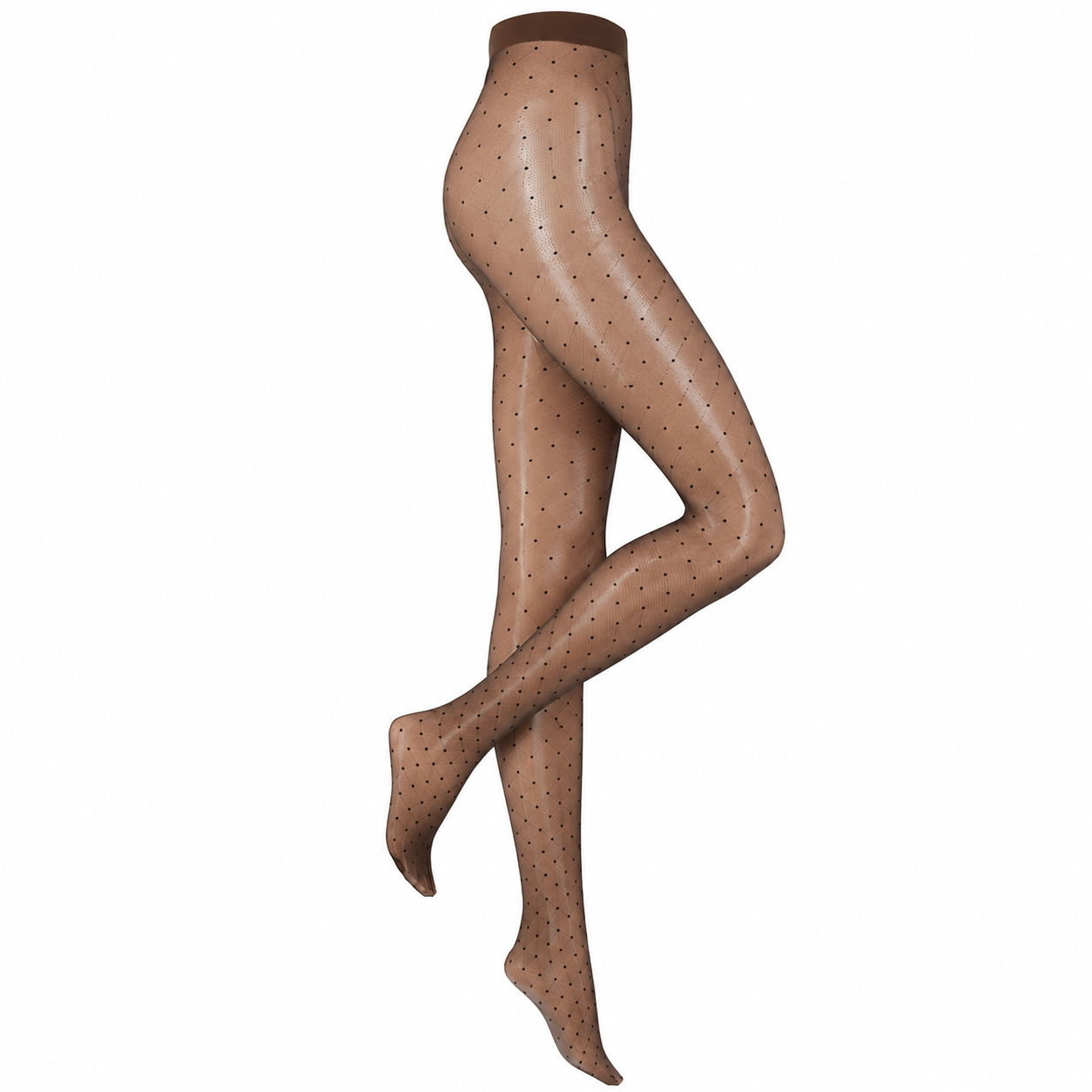 Bruine panty met stippen van Marcmarcs, bewerkte en gekleurde panty's