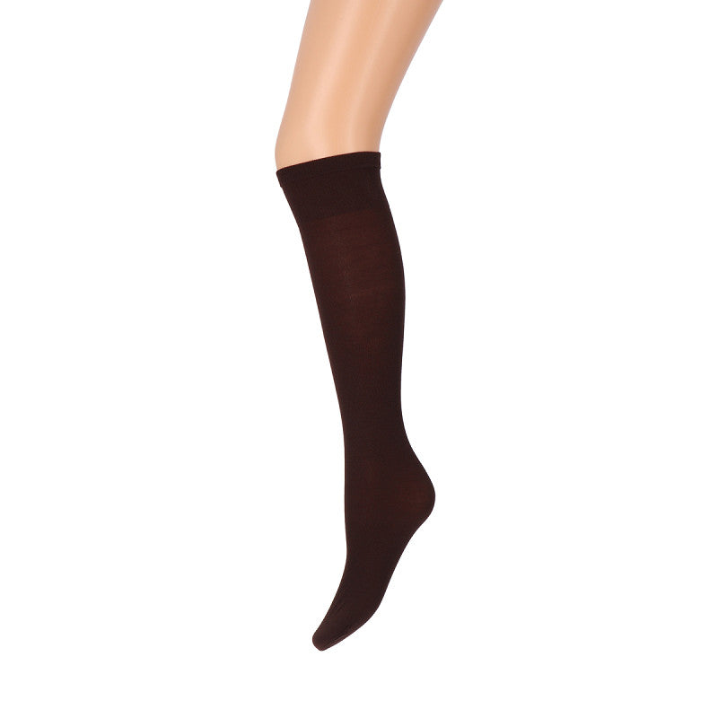 Zwart 80 Denier katoenen kniekousen van Marianne, sterke pantykousjes voor lange benen