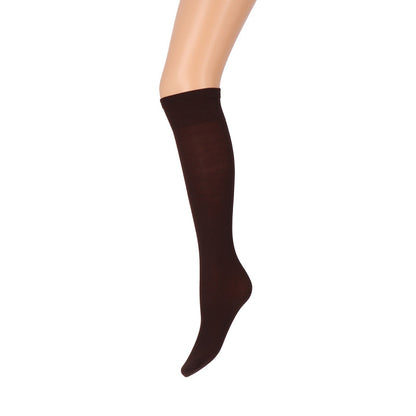 Zwart 80 Denier katoenen kniekousen van Marianne, sterke pantykousjes voor lange benen