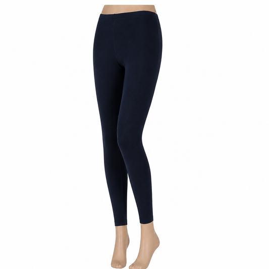 Marine katoenen dameslegging van Marianne, donkerblauwe katoenen legging in grote maten xxxl