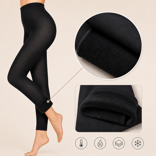 Fleece legging van Marianne, dikke thermo legging met zwarte fleece voering