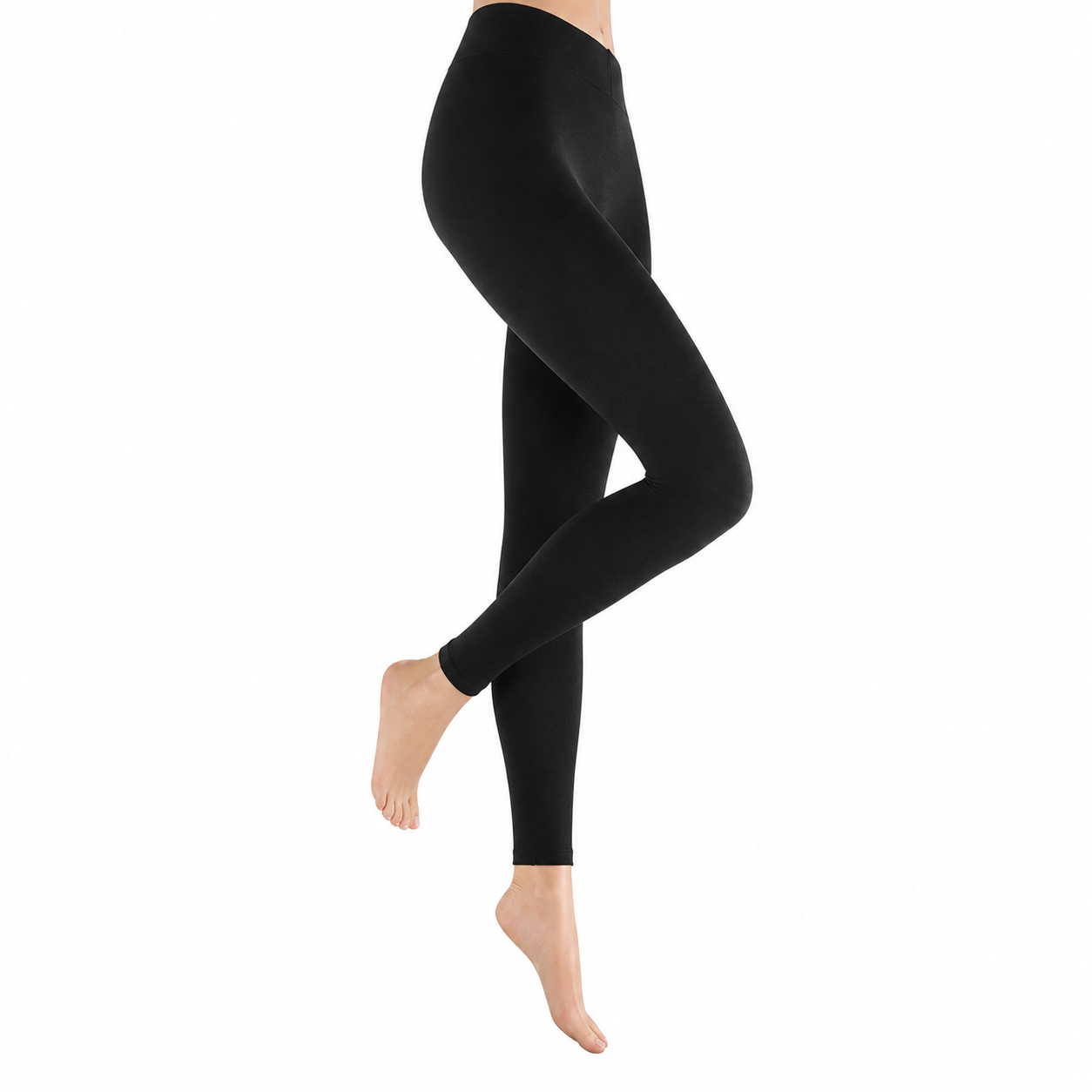 Zwarte thermo legging van marianne, dikke Thermo legging met fleece en comfort boord