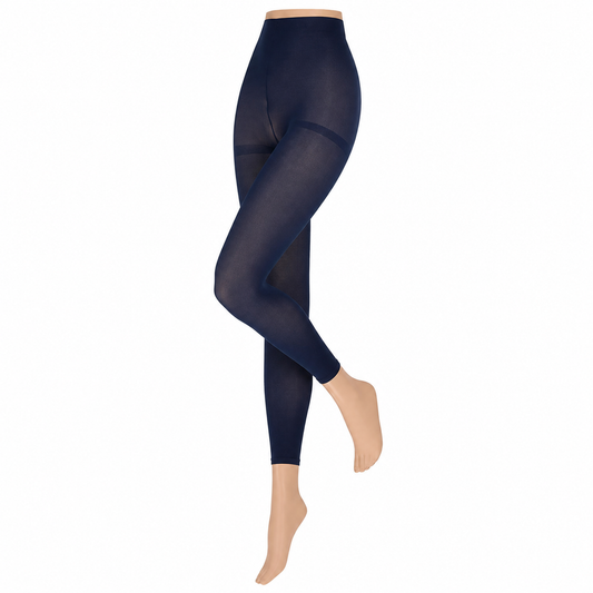 Marine 60 denier legging van sarlini, dunne donkerblauwe voetloze panty