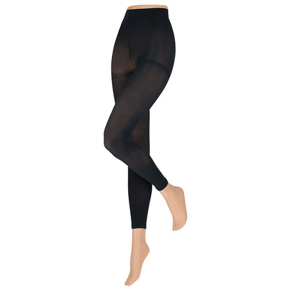 Zwarte 60 denier legging van sarlini, gladde legging met panty look