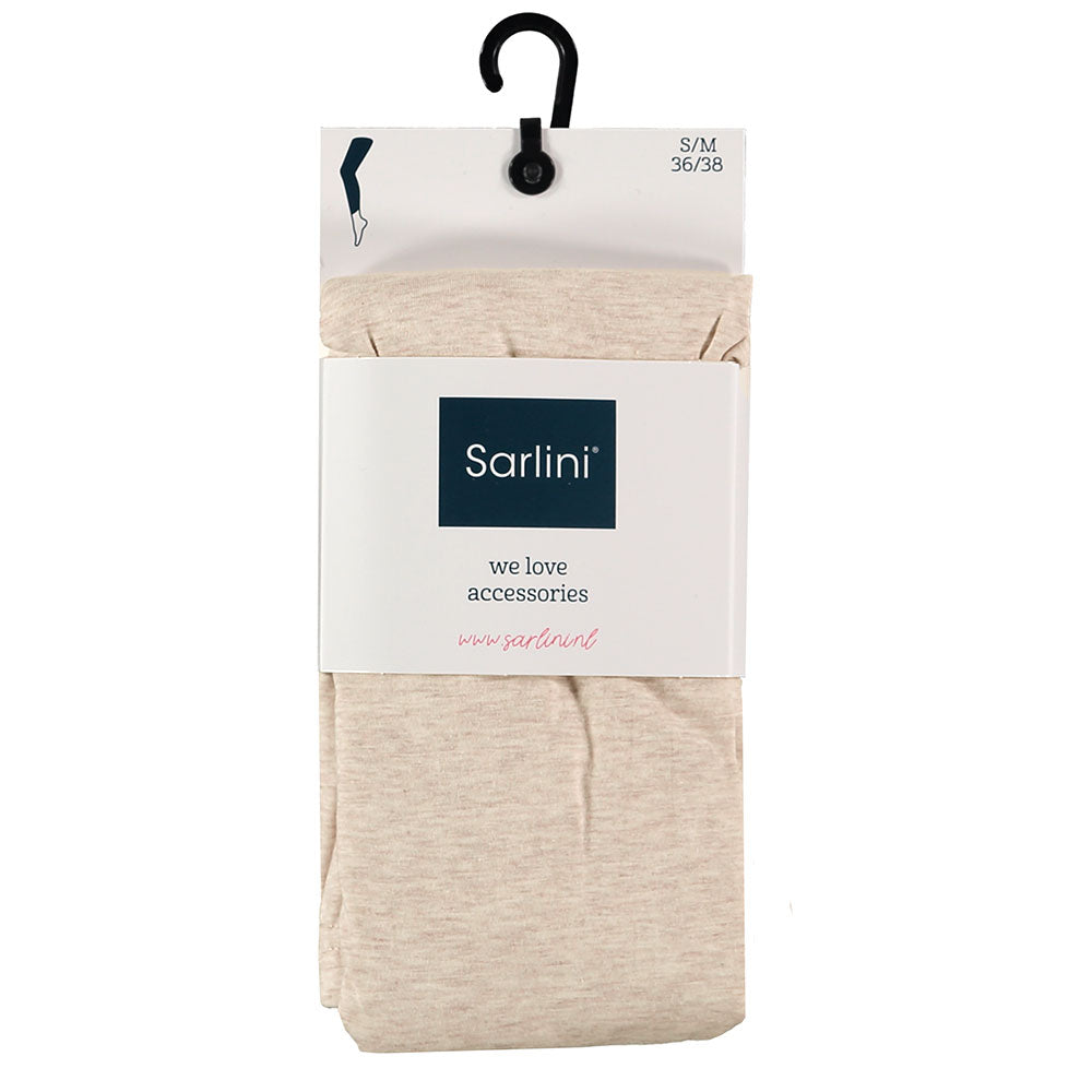 Licht beige katoenen dameslegging van Sarlini is dun en luchtig