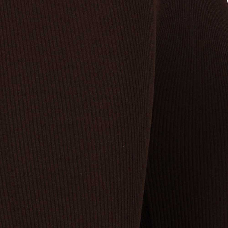 bruine rib legging van Sarlini, detailfoto van bruine dameslegging met ribbels