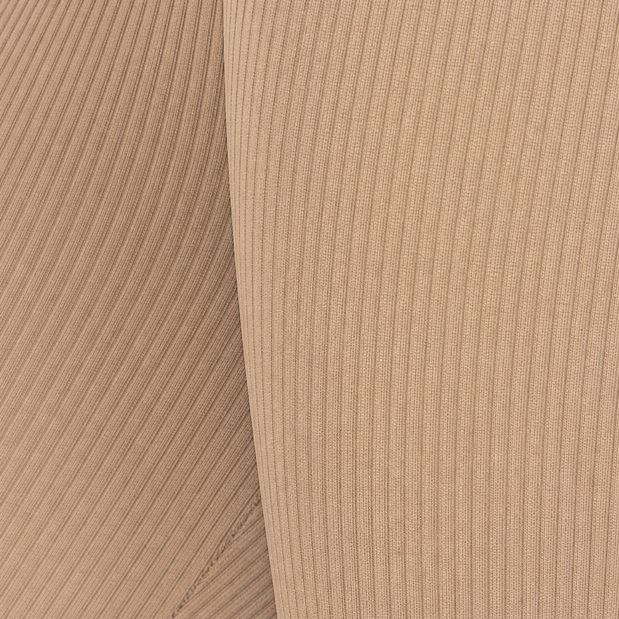 Taupe rib legging van Sarlini, beige legging met rib met rekbare band