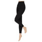 Zwarte rib legging van Sarlini, legging met brede comfort band die niet knelt
