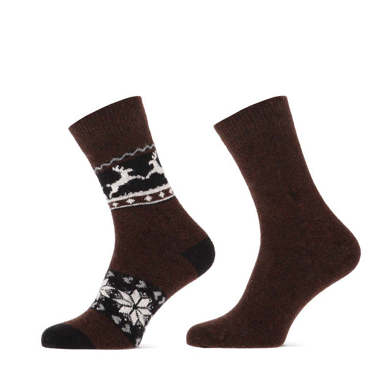 Sokken met alpaca wol met rendier print (2 paar) - Sokkentopper.nl