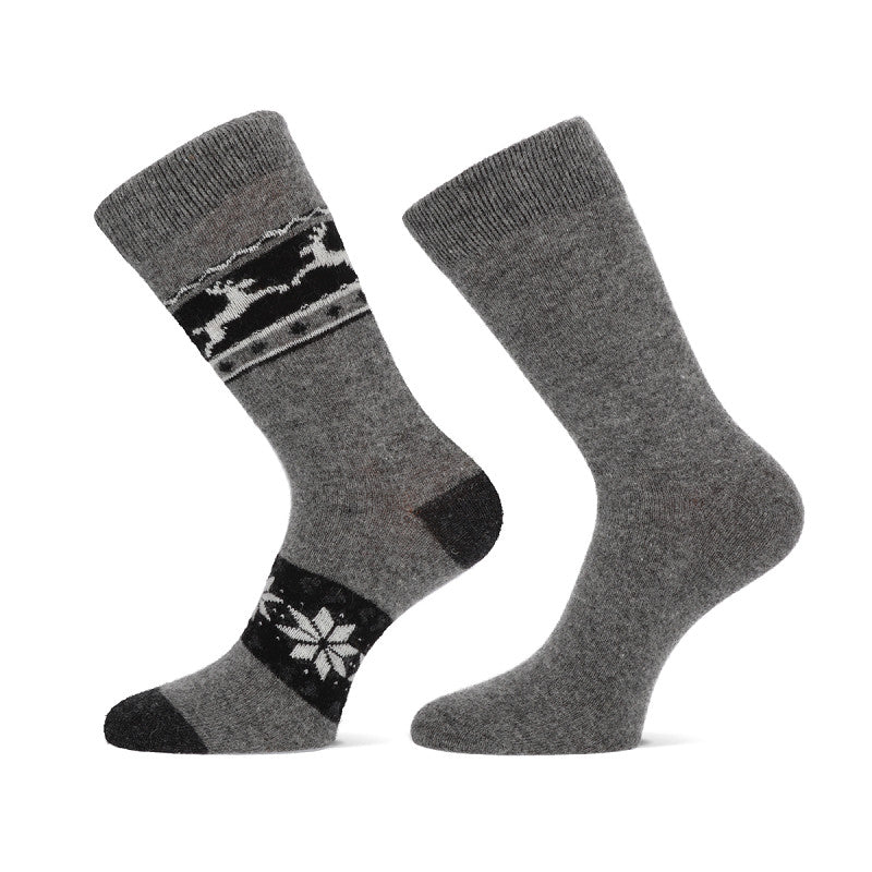 Sokken met alpaca wol met rendier print (2 paar) - Sokkentopper.nl