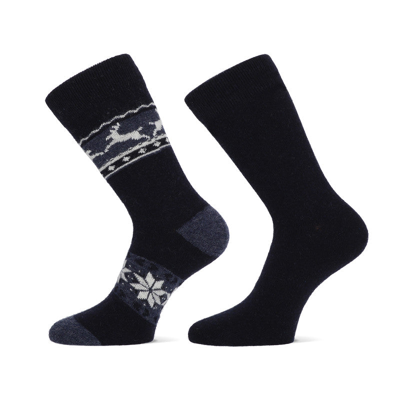Sokken met alpaca wol met rendier print (2 paar) - Sokkentopper.nl