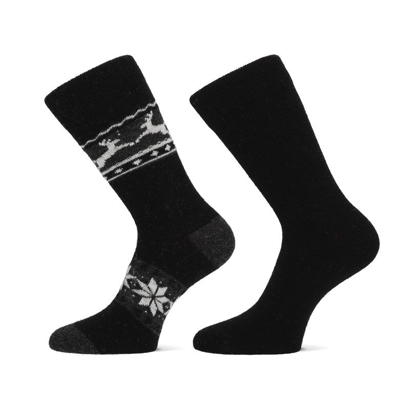 Sokken met alpaca wol met rendier print (2 paar) - Sokkentopper.nl