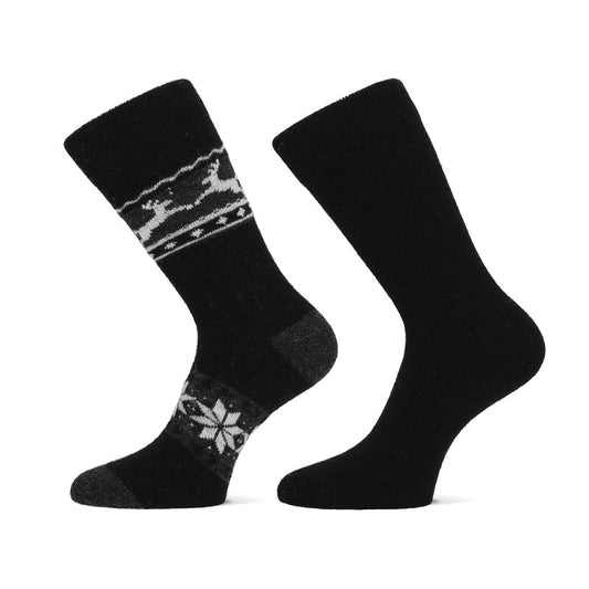 Sokken met alpaca wol met rendier print (2 paar) - Sokkentopper.nl