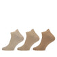 Beige naadloze sneakersokken van Teckel 3-pack die niet zweten