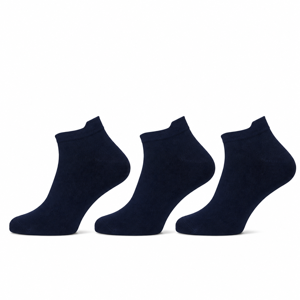 Donker blauwe naadloze sneakersokken van Teckel 3-pack die goed blijven zitten
