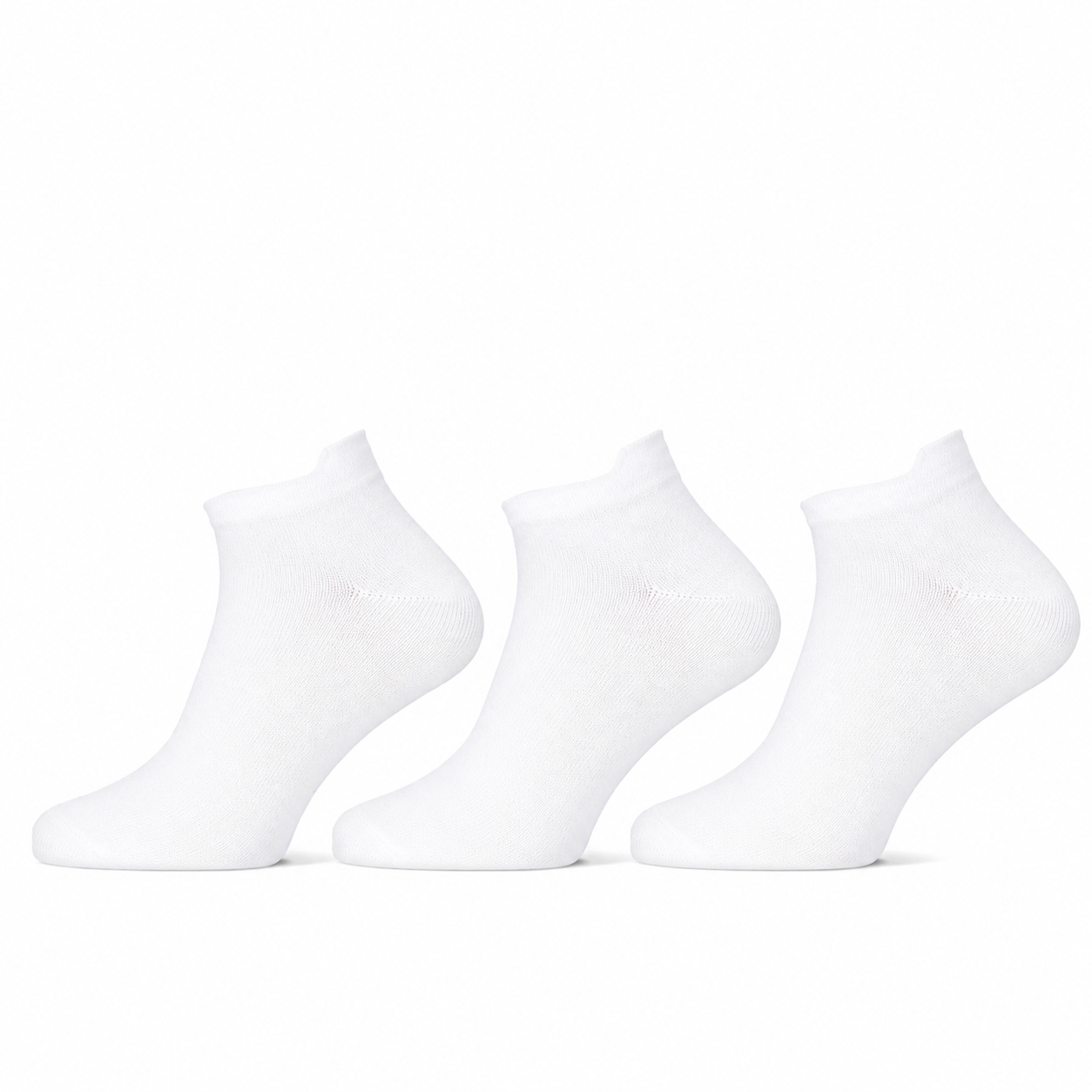 Witte naadloze sneakersokken van Teckel 3-pack met verhoogde hiel