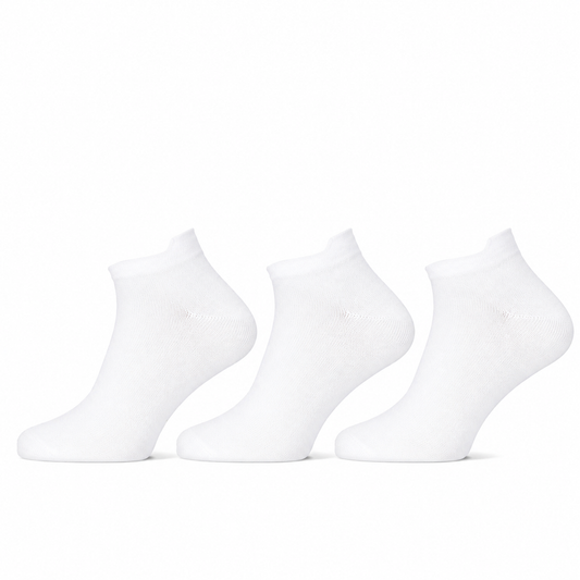 Witte naadloze sneakersokken van Teckel 3-pack met verhoogde hiel
