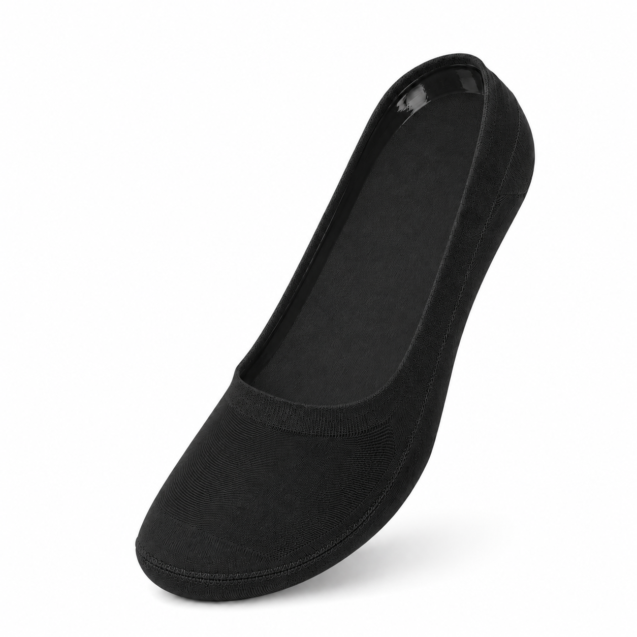 Zwarte onzichtbare sokken van teckel gemaakt van helemaal katoen met silicone anti slip rand