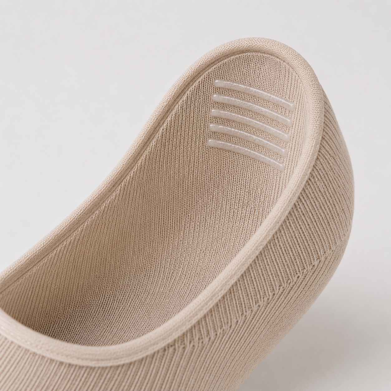 Beige onzichtbare sneakersokken die niet afzakken van Teckel