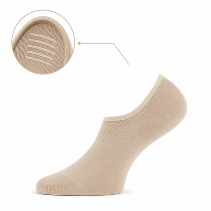 Beige onzichtbare sneakersokken van Teckel, invisible sokken voor sneakers