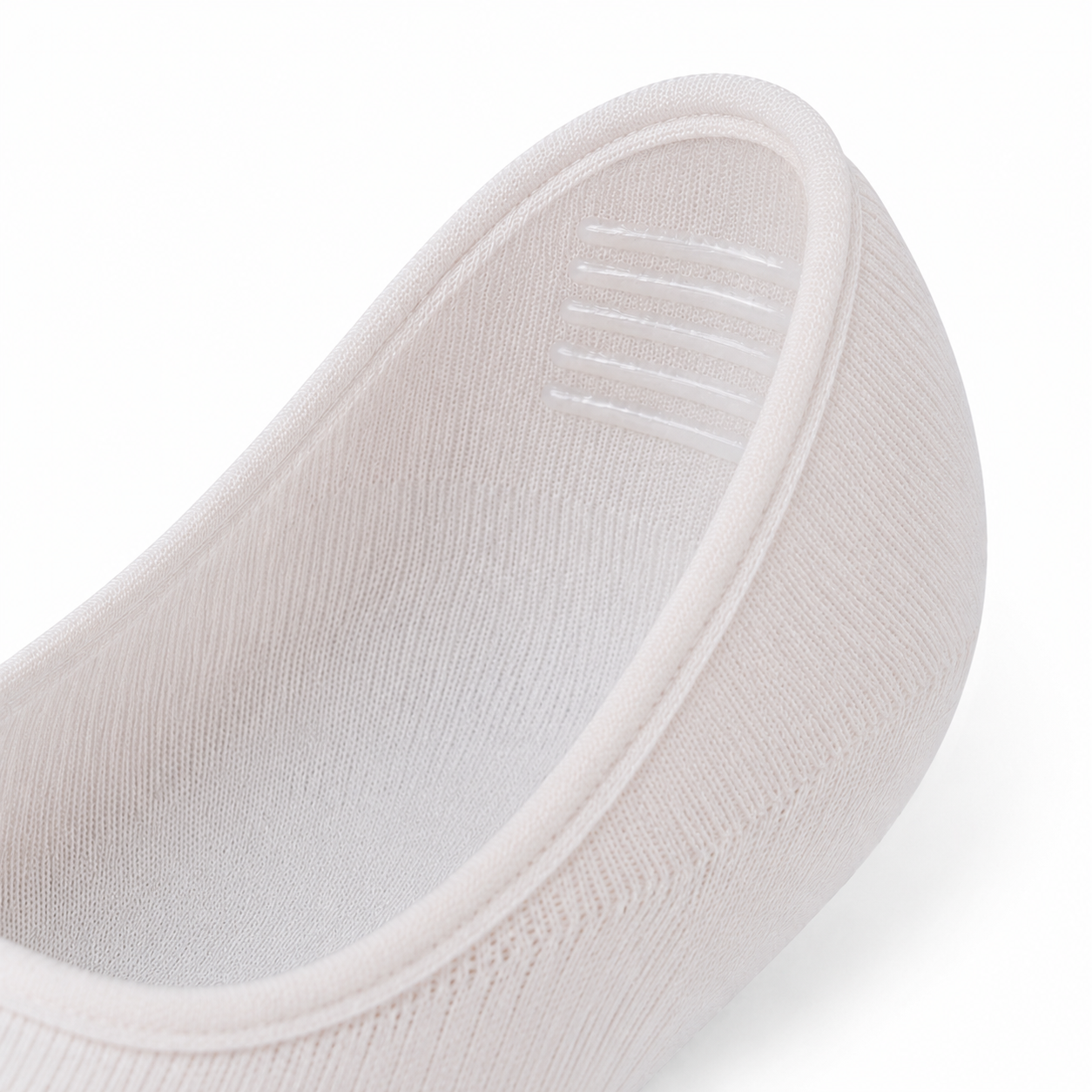 Witte onzichtbare sneakersokken van Teckel, met silicone hiel van katoen