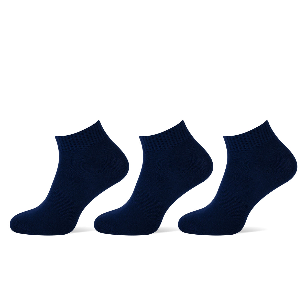 Donkerblauwe halfhoge sokken van Teckel 3-pack van katoen, lage sokken voor heren en dames