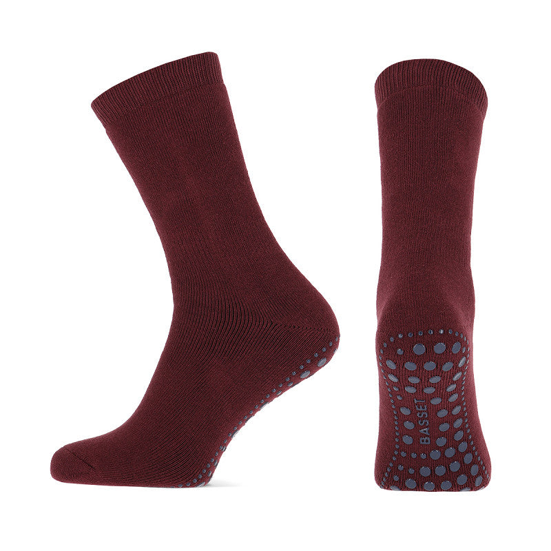 Bordeaux antislip sokken van Yellow moon of basset, noppen sokken met antislip