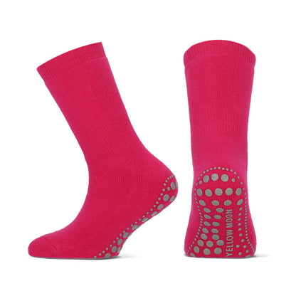 Fel roze antislip sokken van Yellow Moon met sterke grip