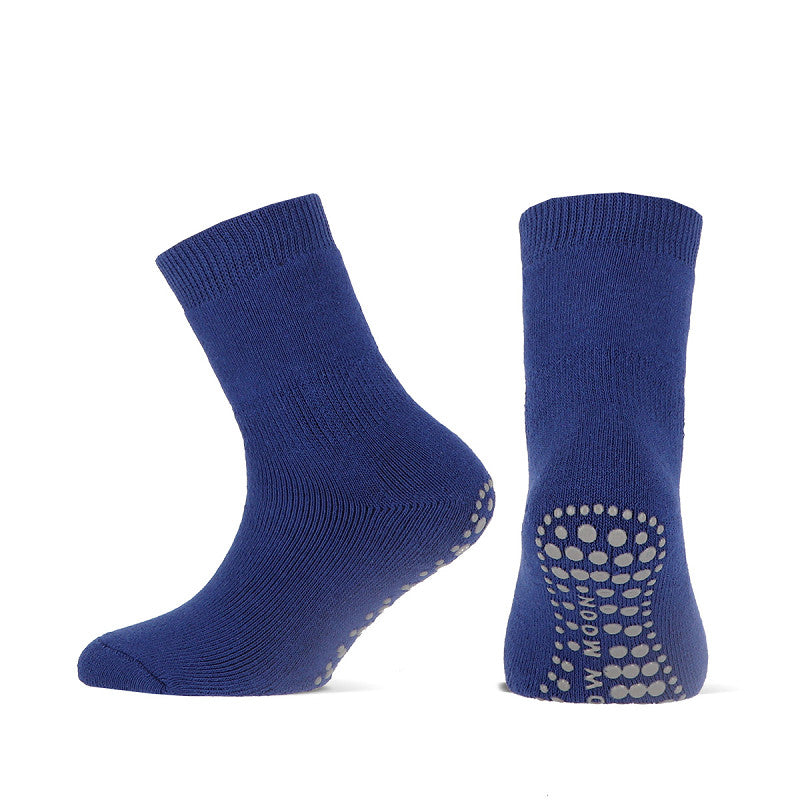 Kobalt blauwe antislip sokken van Yellow moon voor yoga zorg