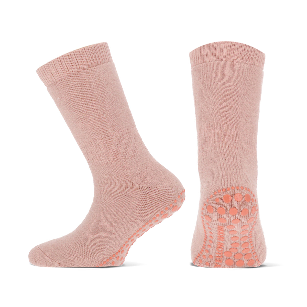 Oud roze antislip sokken van Yellow moon met naadloze teen