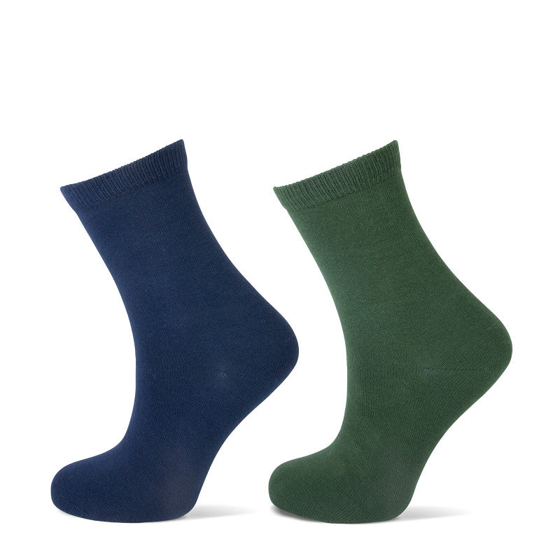 Groene en blauwe comfortabele kindersokken van Yellow moon zonder harde randjes