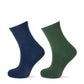 Groene en blauwe comfortabele kindersokken van Yellow moon zonder harde randjes