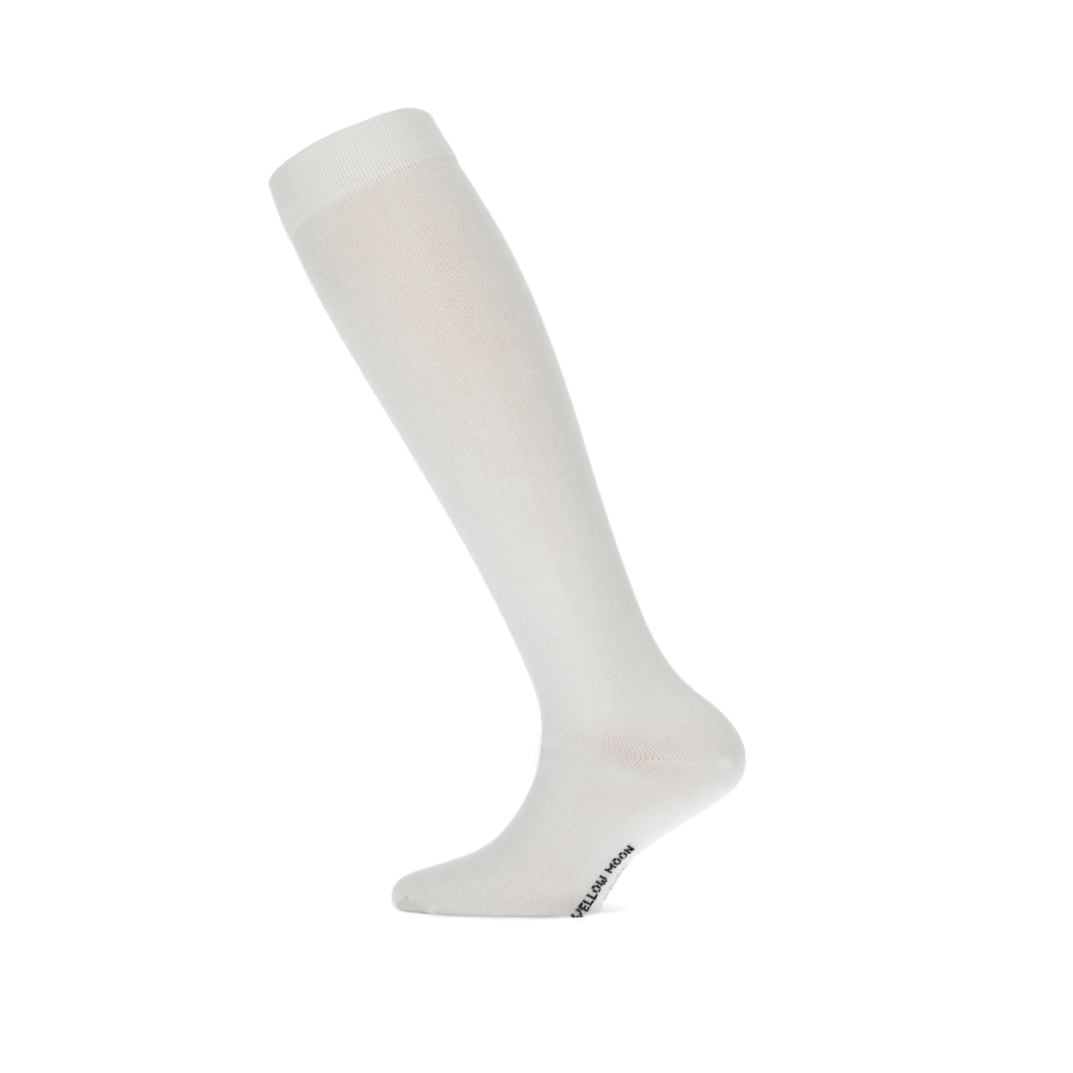 Witte katoenen kniekousen voor dames van Yellow moon, lange witte knie sokken voor onder wijde broek
